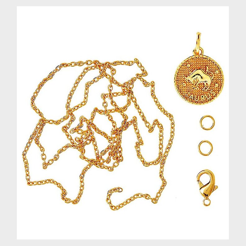 Me&My BOX Halskde m. Stjernetegn - Tyr - Guldbelagt