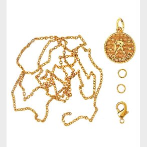 Me&My BOX Halskde m. Stjernetegn - Vandmand - Guldbelagt