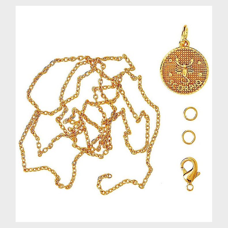 Me&My BOX Halskde m. Stjernetegn - Skorpion - Guldbelagt