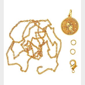 Me&My BOX Halskde m. Stjernetegn - Lve - Guldbelagt