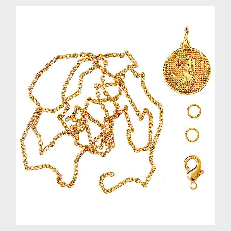 Me&My BOX Halskde m. Stjernetegn - Jomfru - Guldbelagt