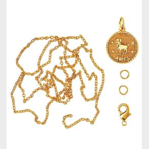 Me&My BOX Halskde m. Stjernetegn - Vdder - Guldbelagt