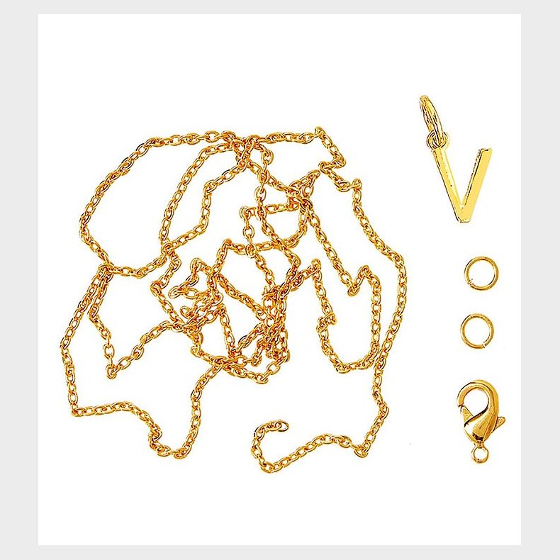 Me&My BOX Halskde m. Bogstav - V - Guldbelagt