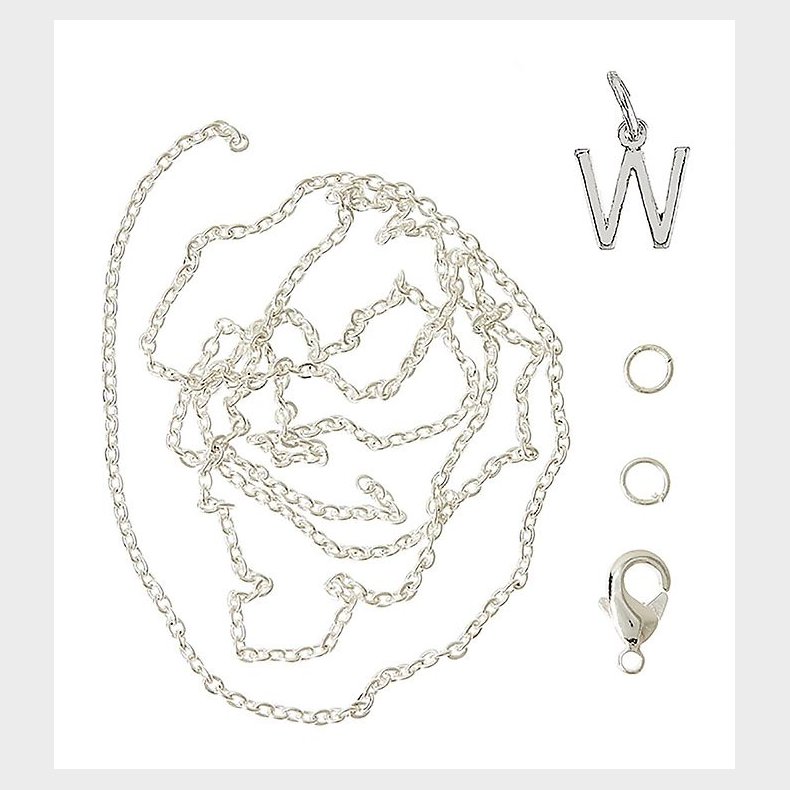 Me&My BOX Halskde m. Bogstav - W - Slvbelagt