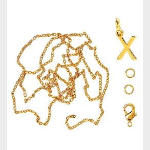 Me&My BOX Halskde m. Bogstav - X - Guldbelagt