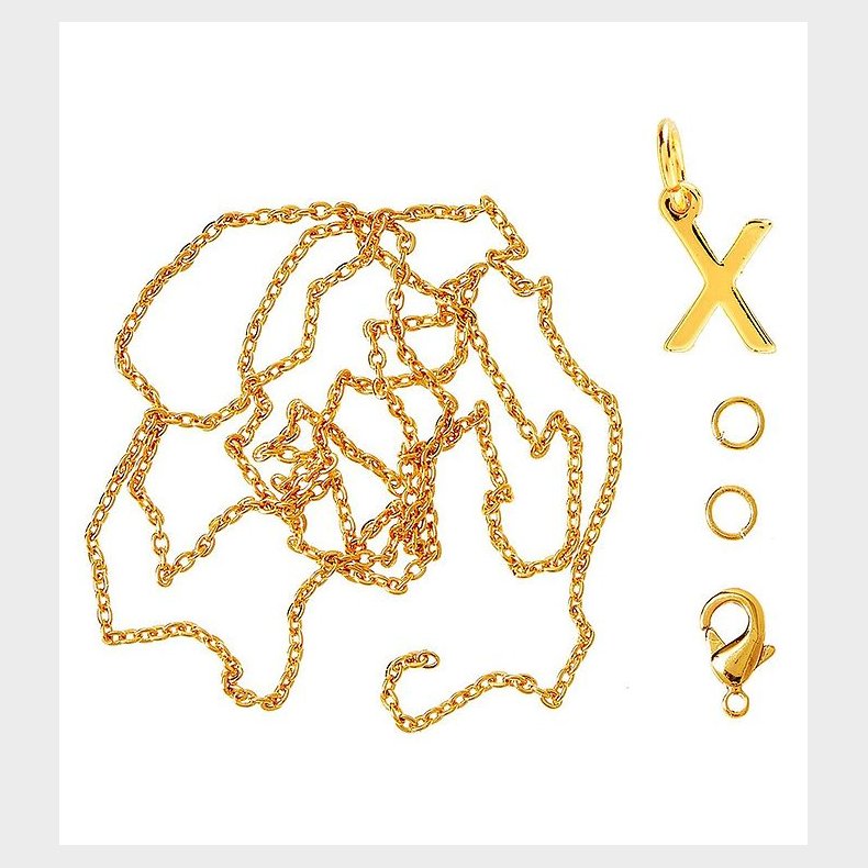 Me&My BOX Halskde m. Bogstav - X - Guldbelagt