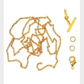 Me&My BOX Halskde m. Bogstav - Y - Guldbelagt