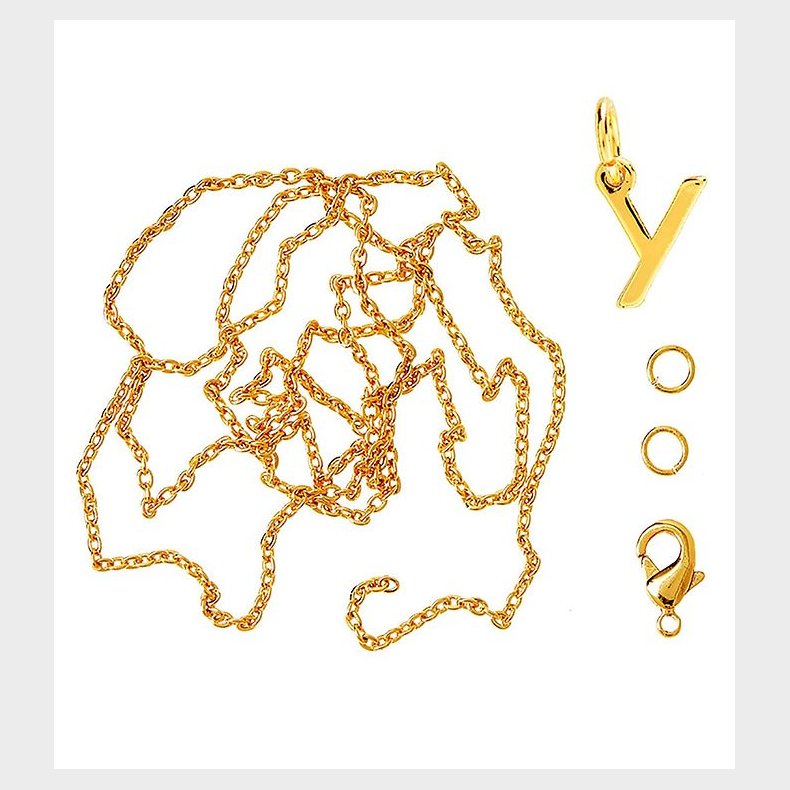 Me&My BOX Halskde m. Bogstav - Y - Guldbelagt