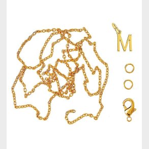 Me&My BOX Halskde m. Bogstav - M - Guldbelagt