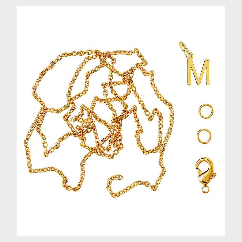 Me&My BOX Halskde m. Bogstav - M - Guldbelagt