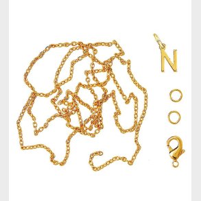 Me&My BOX Halskde m. Bogstav - N - Guldbelagt