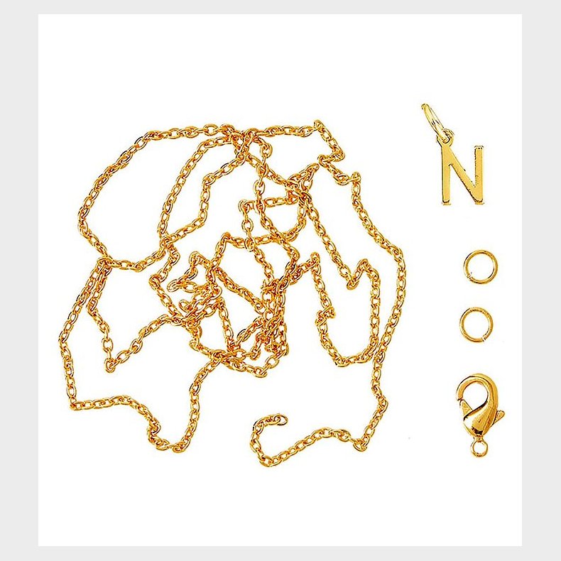 Me&My BOX Halskde m. Bogstav - N - Guldbelagt