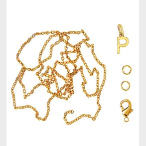 Me&My BOX Halskde m. Bogstav - P - Guldbelagt