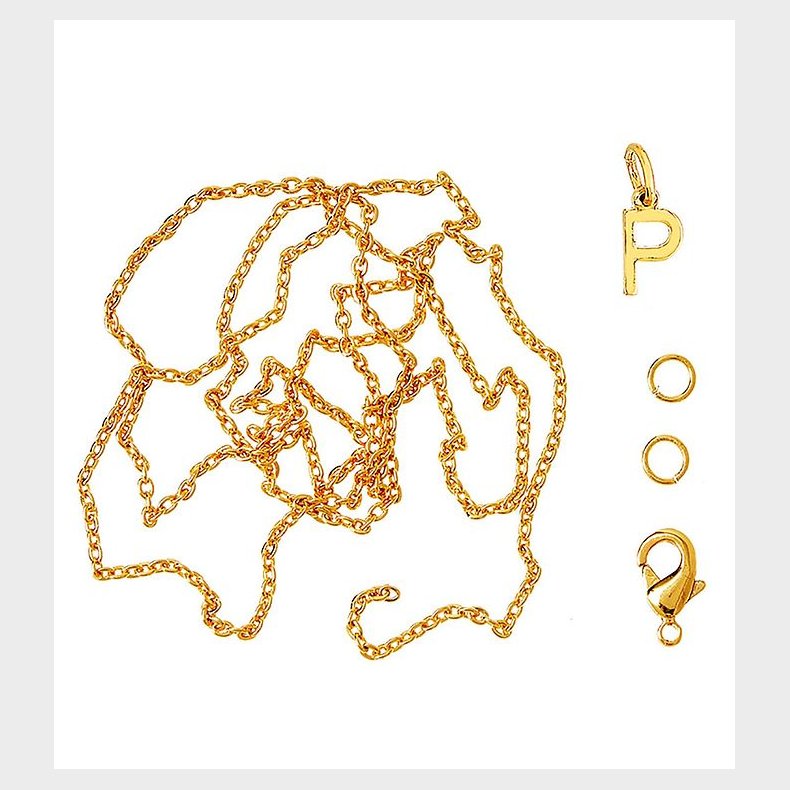 Me&My BOX Halskde m. Bogstav - P - Guldbelagt