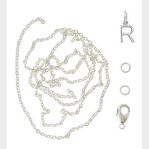 Me&My BOX Halskde m. Bogstav - R - Slvbelagt