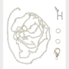 Me&My BOX Halskde m. Bogstav - H - Slvbelagt