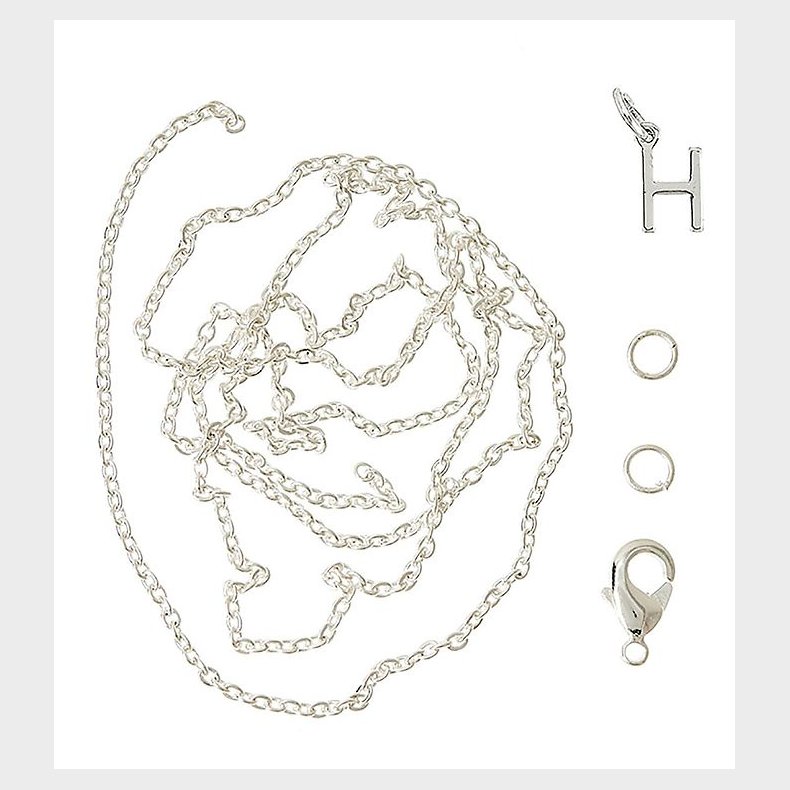 Me&My BOX Halskde m. Bogstav - H - Slvbelagt