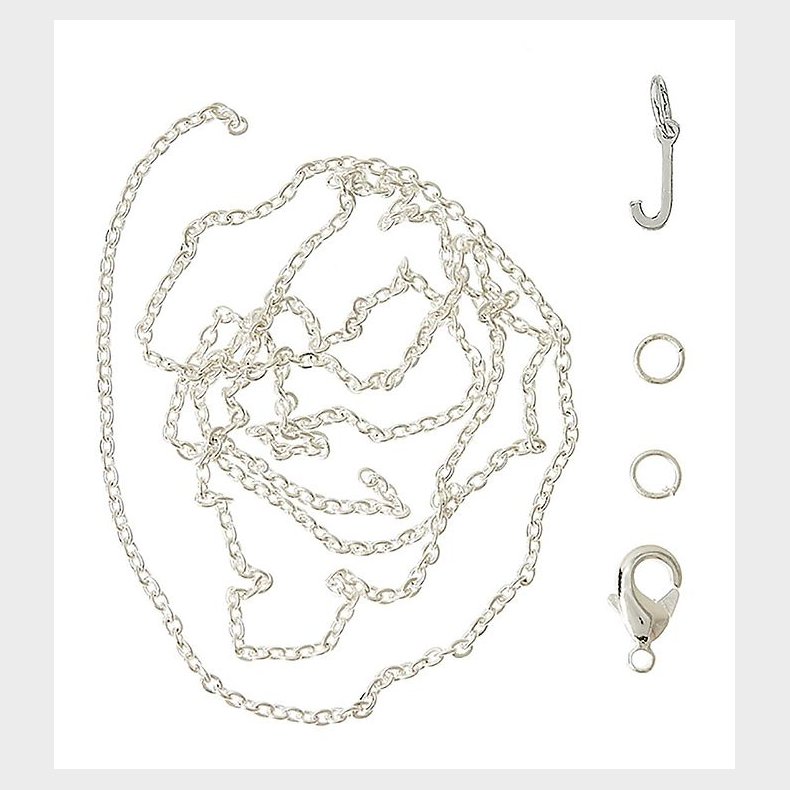 Me&My BOX Halskde m. Bogstav - J - Slvbelagt