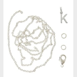 Me&My BOX Halskde m. Bogstav - K - Slvbelagt