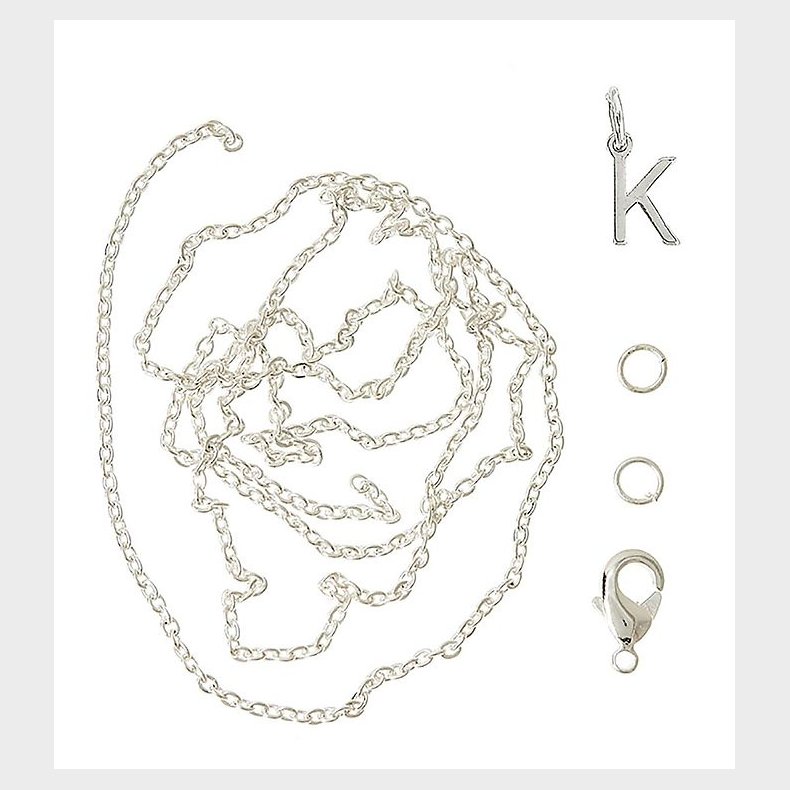 Me&My BOX Halskde m. Bogstav - K - Slvbelagt