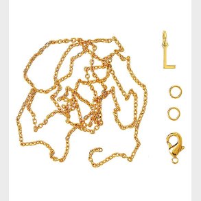 Me&My BOX Halskde m. Bogstav - L - Guldbelagt