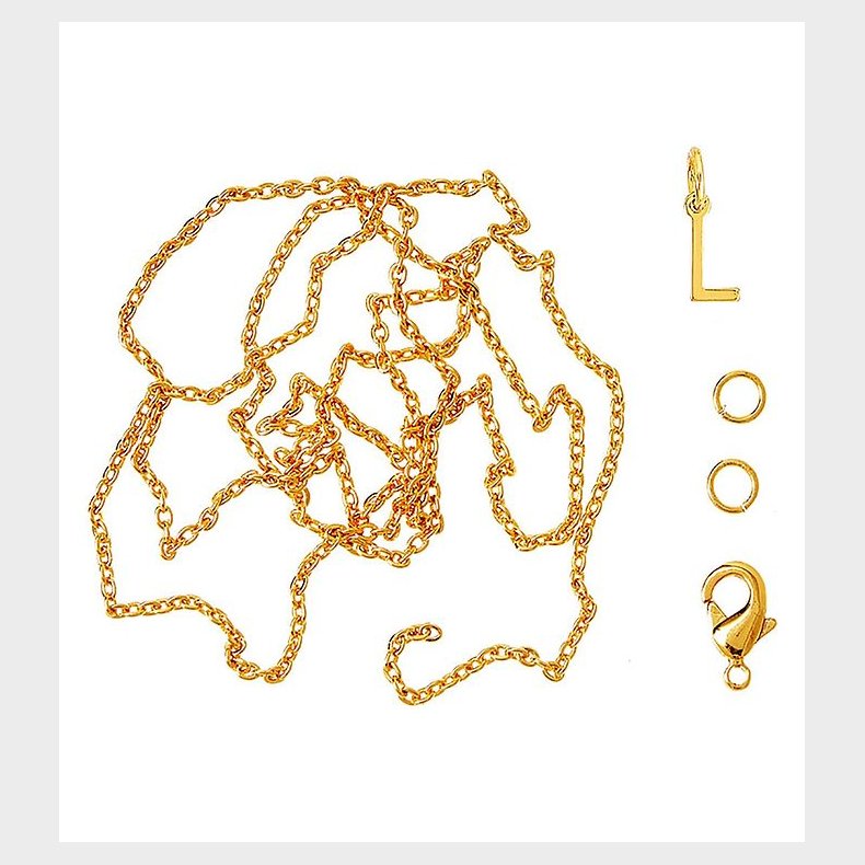 Me&My BOX Halskde m. Bogstav - L - Guldbelagt