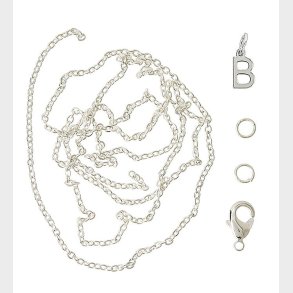 Me&My BOX Halskde m. Bogstav - B - Slvbelagt