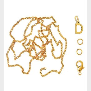 Me&My BOX Halskde m. Bogstav - D - Guldbelagt