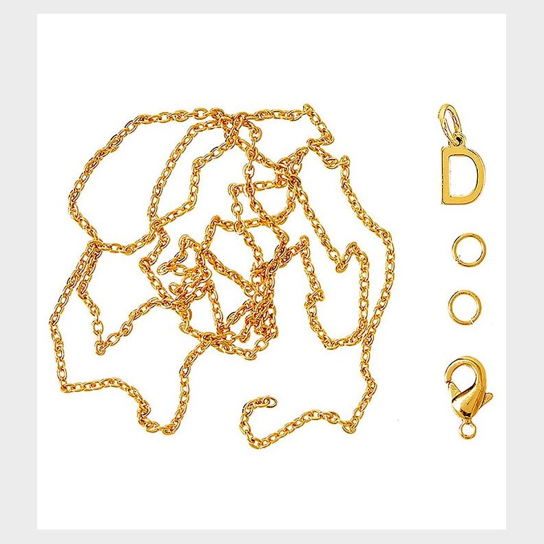 Me&My BOX Halskde m. Bogstav - D - Guldbelagt