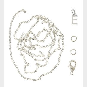 Me&My BOX Halskde m. Bogstav - E - Slvbelagt