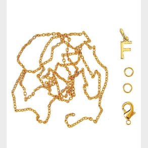 Me&My BOX Halskde m. Bogstav - F - Guldbelagt