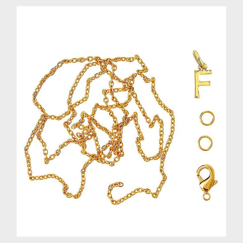 Me&My BOX Halskde m. Bogstav - F - Guldbelagt