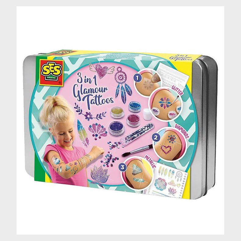 SES Creative Tatoveringer - 3 i 1 - Glitter