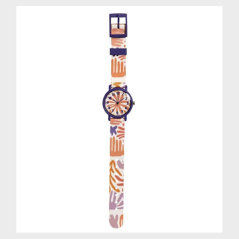 Djeco Armbndsur - Montre Feuilles - Lilla/Orange/Hvid