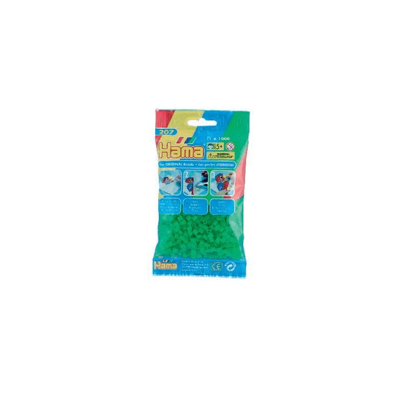 Hama Midi Perler 1000 Stk. Neon Grn - Legekammeraten.dk