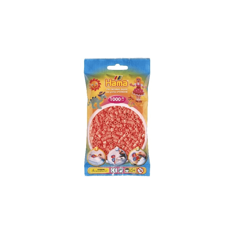 Hama Midi Perler 1000 Stk. Pastel Rd - Legekammeraten.dk