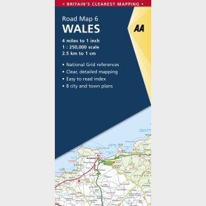 Aa Road Map Britain 6: Wales - English book