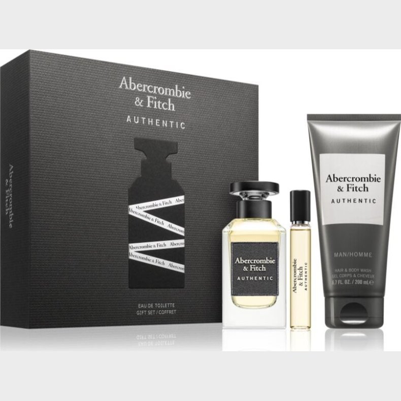 Abercrombie & Fitch - Authentic Man Edt 100 Ml + Hair & Body Wash 200ml  + Authentic Man Edt 15ml - Giftset