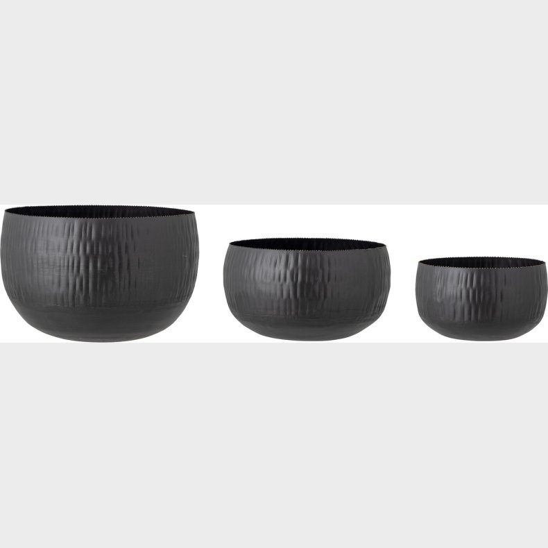 Bloomingville - Abisha Krukke - Sort - Jern - S�t Med 3 Stk