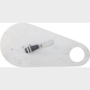Bloomingville - Abrielle Serveringsbrt Med Kniv - Hvid - Marmor