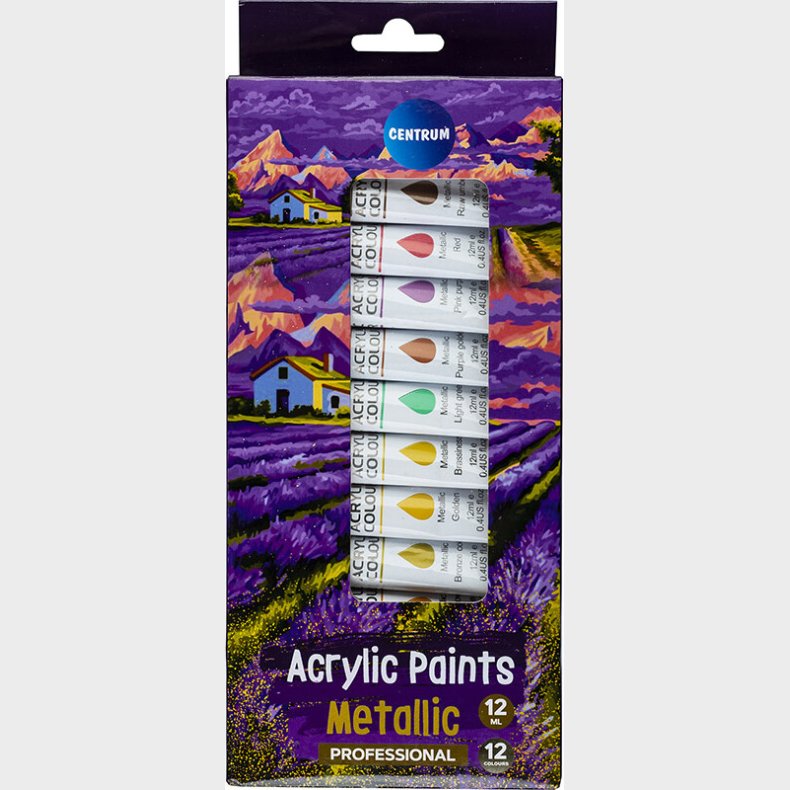 Acrylfarver 12 Tuber  12 Ml - Centrum