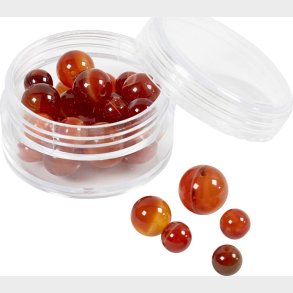 Agat Stenperler - 1x10 - 12x8 - 15x6 Mm - 0,9-1 Mm - Brndt Orange - Rd - 28stk.