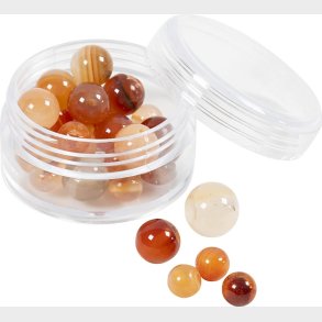 Agat Stenperler - Str. 1x10 - 12x8 - 15x6  Mm - Hulstr. 0,9-1  Mm - Lys Brun - 28stk.