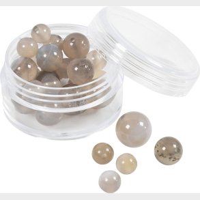 Agat Stenperler - Str. 1x10 - 12x8 - 15x6  Mm - Hulstr. 0,9-1  Mm - Transparent Gr - 28stk.