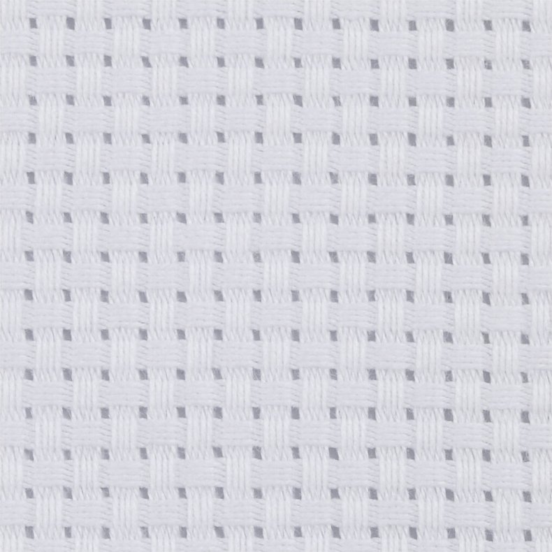 Aidastof - Str. 50x50 Cm - 35 Tern Pr. 10 Cm - Hvid - 1 Stk.