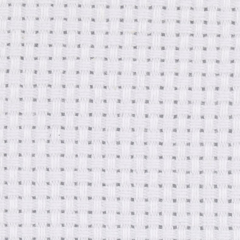 Aidastof - Str. 50x50 Cm - 43 Tern Pr. 10 Cm - Hvid - 1 Stk.