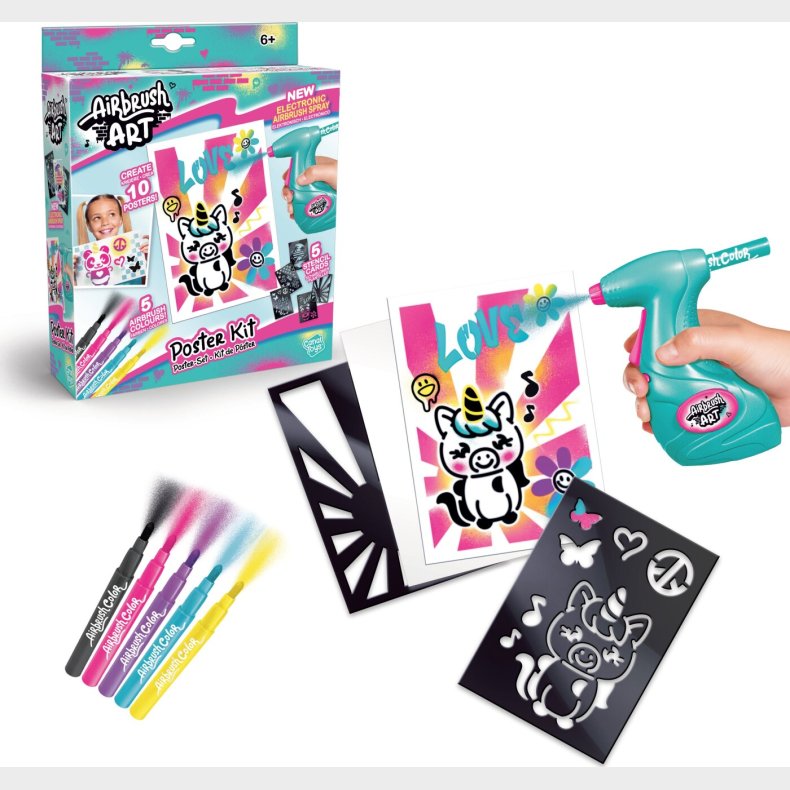 Airbrush Art - Lav Selv Mini Plakat S�t - 21 Dele