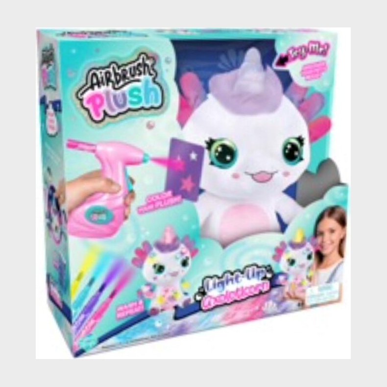 Airbrush Plush - Axolotl Enhj�rning - Farv Selv Bamse S�t