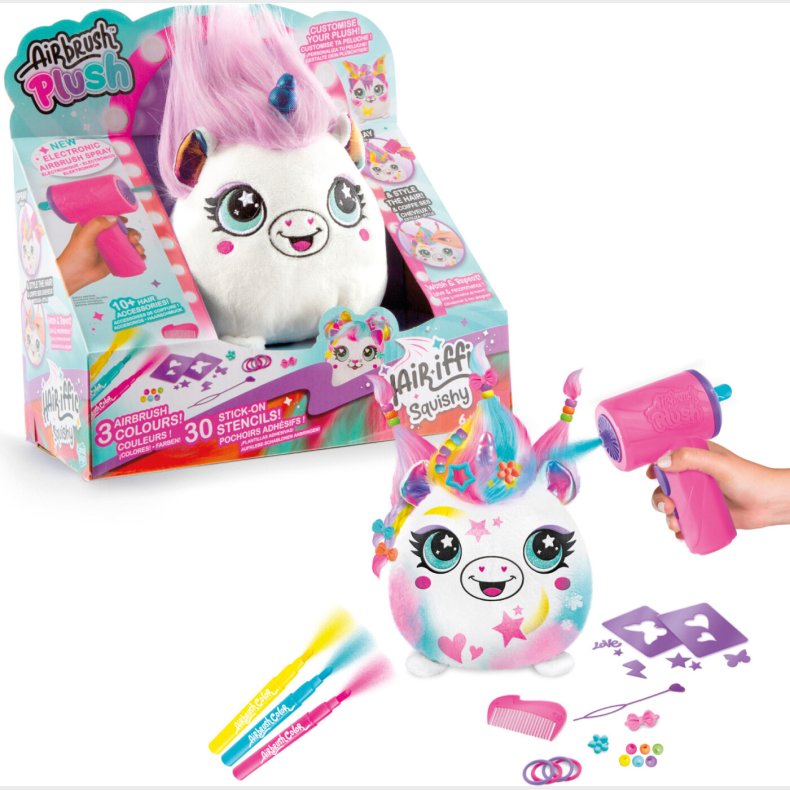 Airbrush Plush - Hair'iffic 17 Cm Squish Pal - Princesse