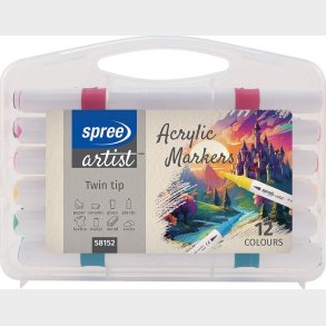 Akryl Twin Marker Tusser - 12 Stk. - Spree